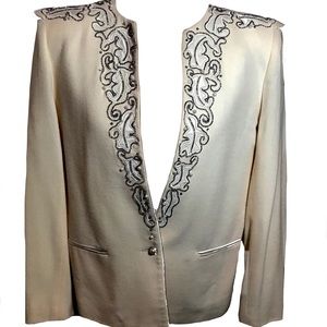 Vintage Cream Collarless Blazer